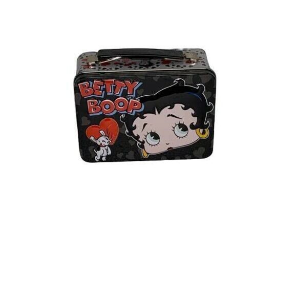 Betty Boop Tin Lunch Box Pudgy Dog NJ Croce Co. Black Red #26636 Collectible - Picture 2 of 8